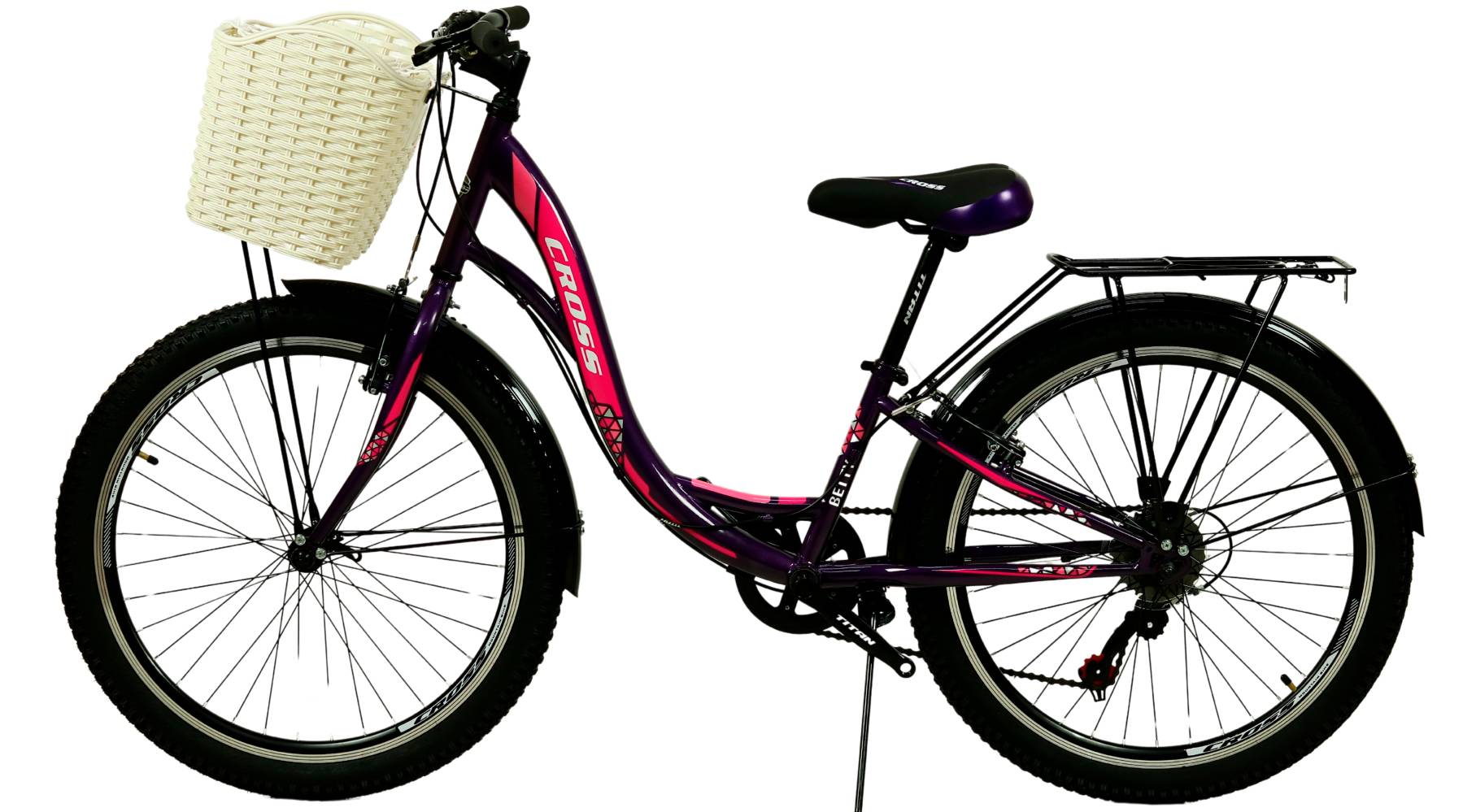 Фотография Велосипед Cross Betty 24" размер XXS рама 11" (2023), Фиолетово-розовый 4