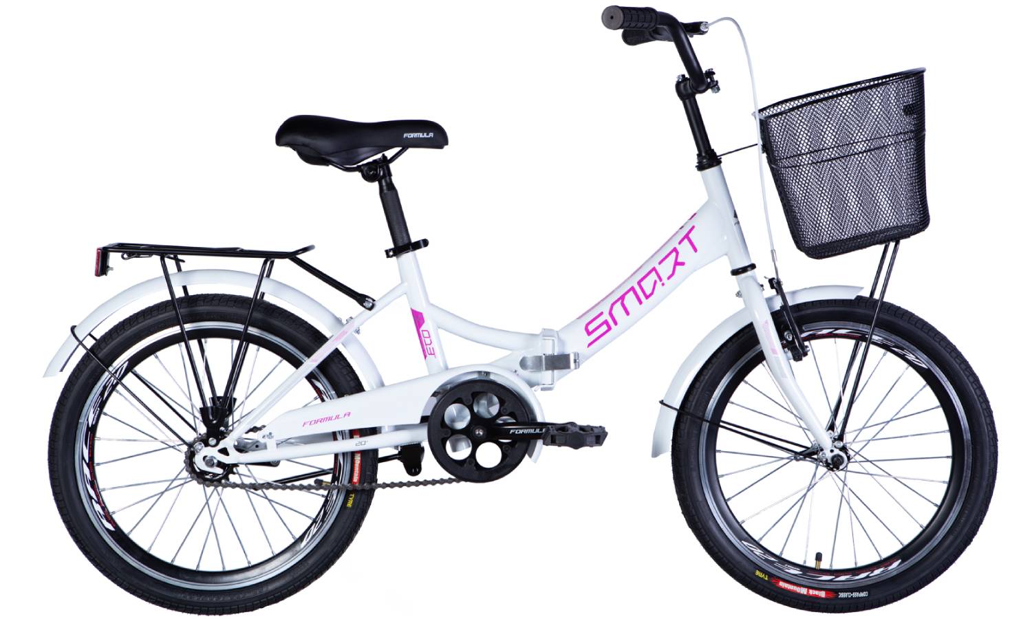Фотография Велосипед Formula SMART Vbr 20" рама 13 с корзиной 2024 Белый