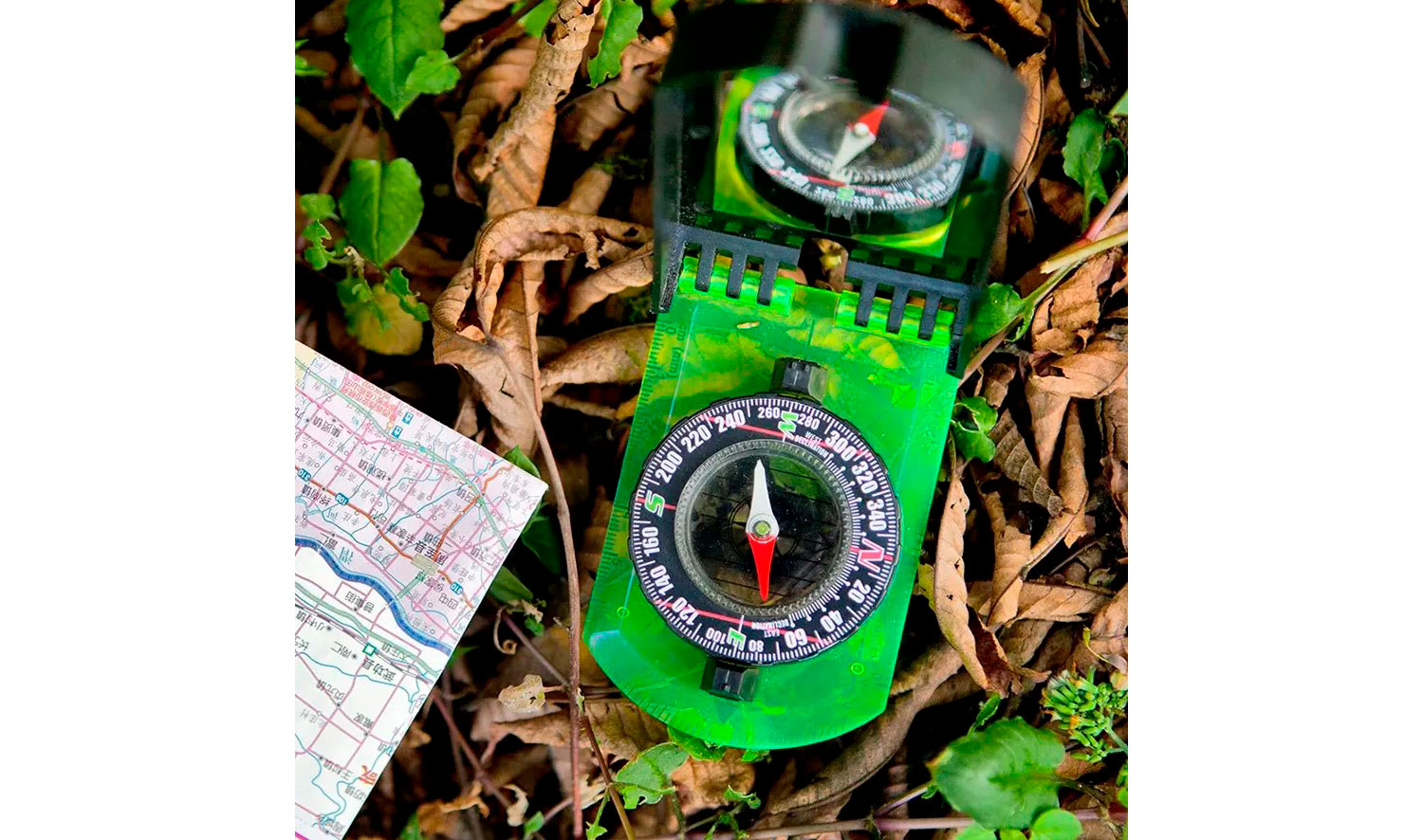 Компас AceCamp Folding Map Compass With Mirror 2