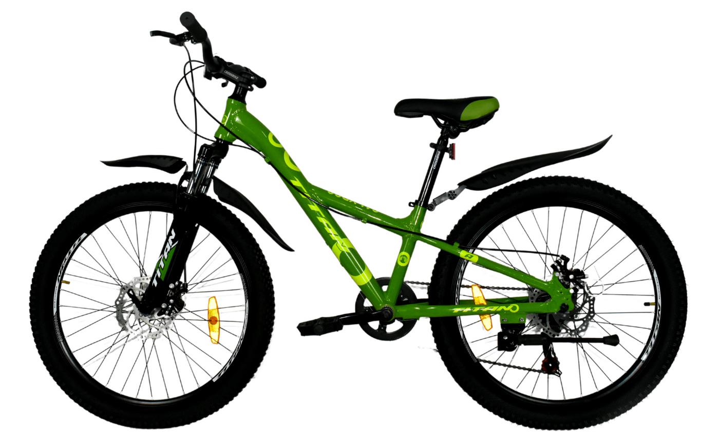 Фотография Велосипед Titan CALYPSO 24" размер XXS  рама 11 2022 Зеленый-Желтый 2