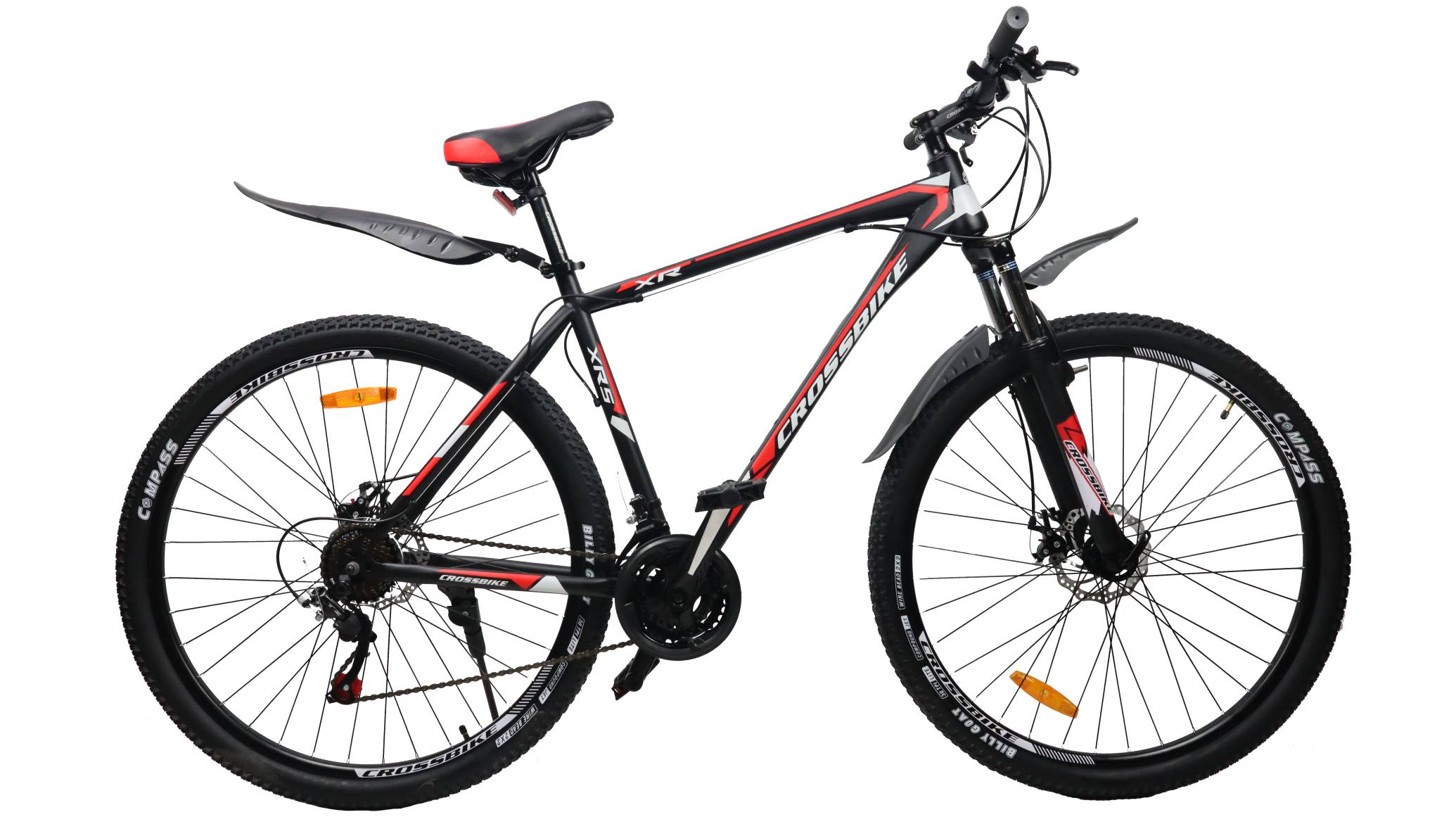 Фотографія Велосипед CrossBike Racer 27.5", розмір L рама 19" (2021) Чорний-Червоний
