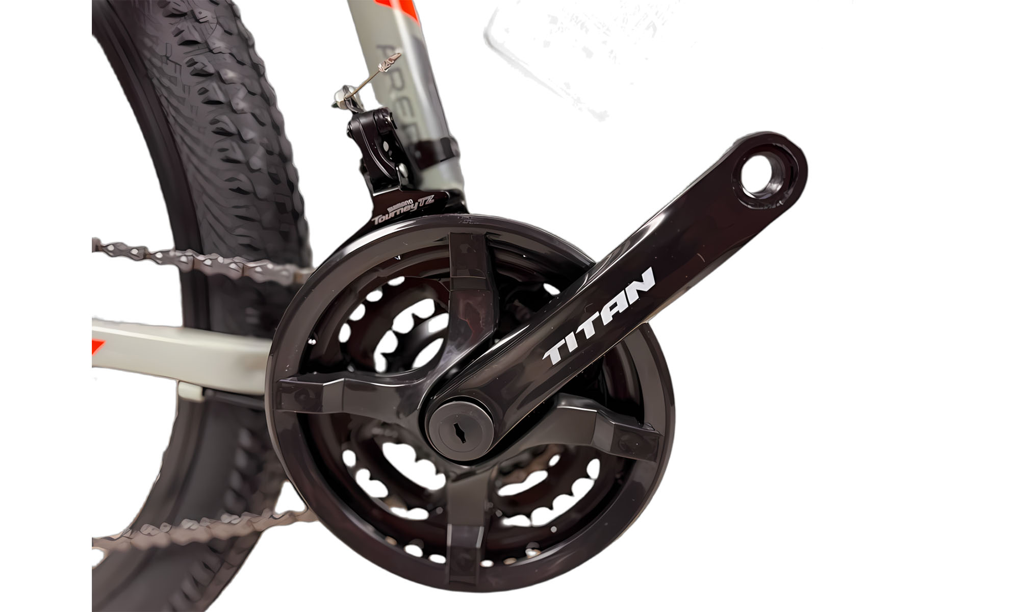 Велосипед Titan Arena 26", размер XS, рама 13", год 2025, Серый-Оранжевый 2