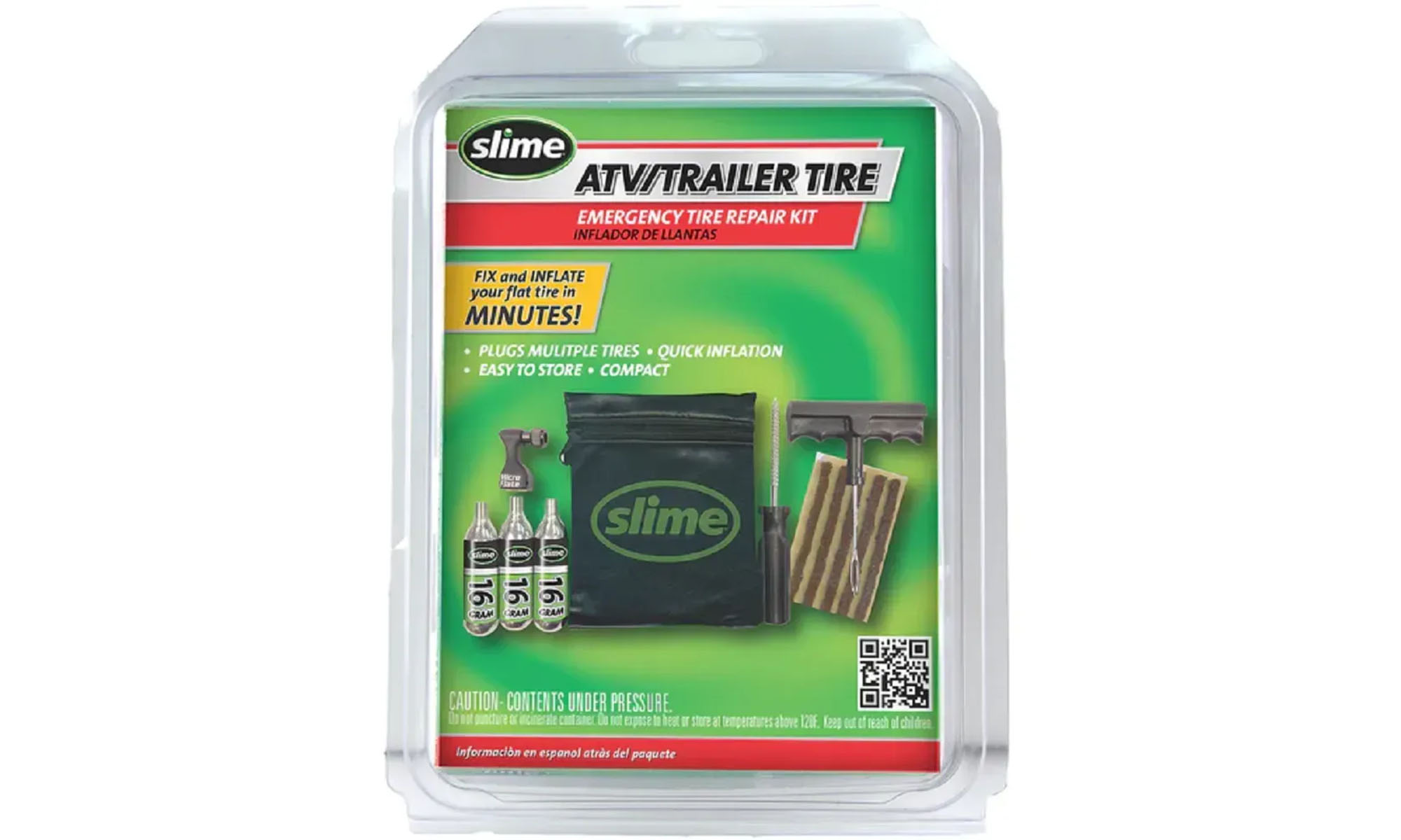 Ремкомплект для бескамерных покрышек Slime Tyre Repair Kit, Tools, plugs & CO2 2