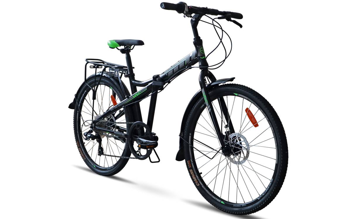Велосипед складной VNC TerraWay A5 26" размер М 2023 черно-зеленый 3