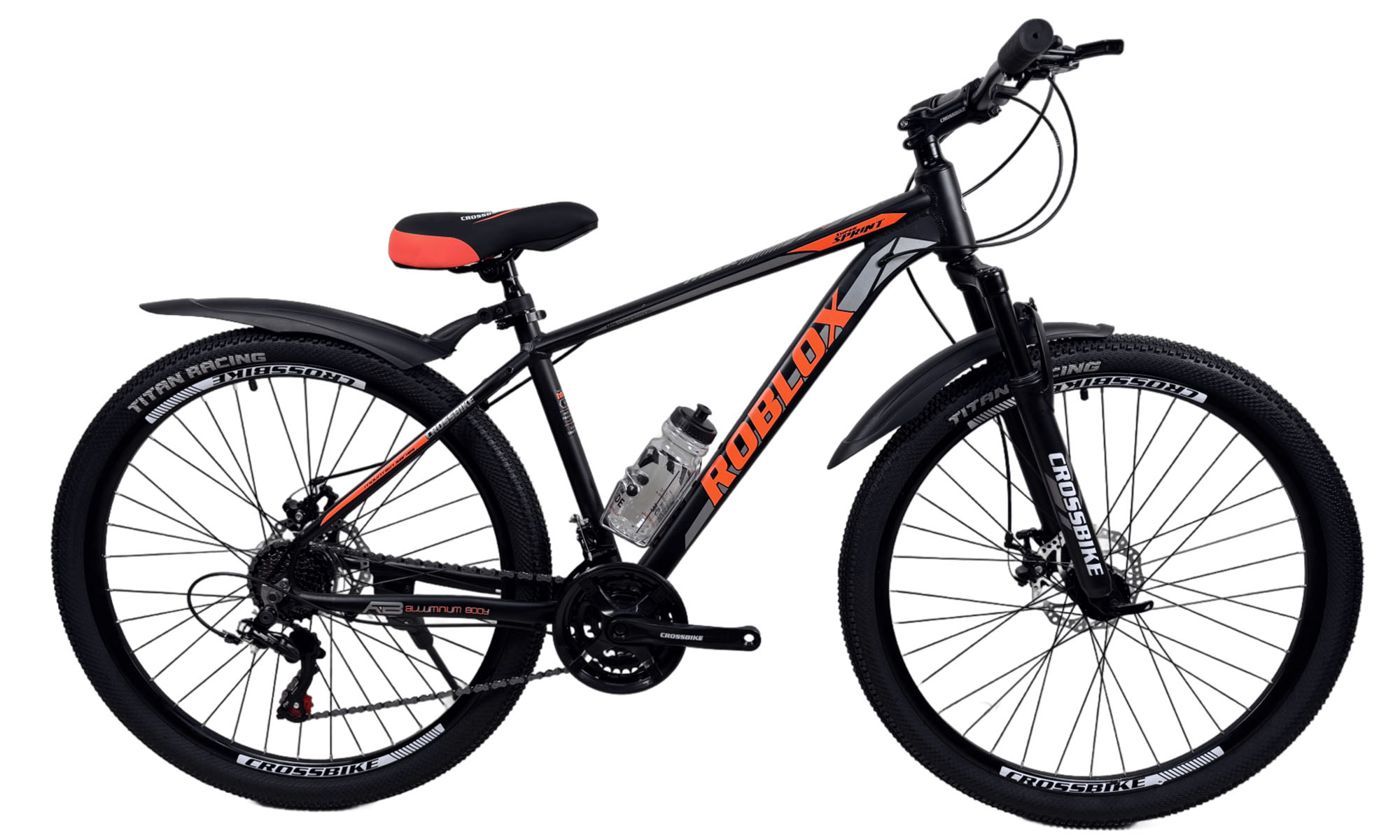Велосипед CrossBike Roblox 27.5", размер M, рама 17", год 2026, Черный-Оранжевый 