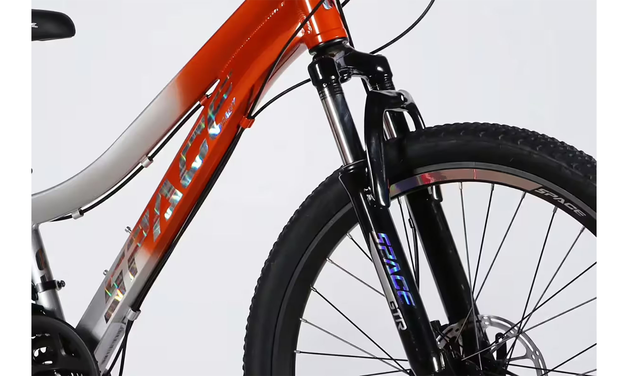 Велосипед SPACE LYRA DD FR 24", размер XXS, рама 11", год 2026, помаранчево-сріблястий 3