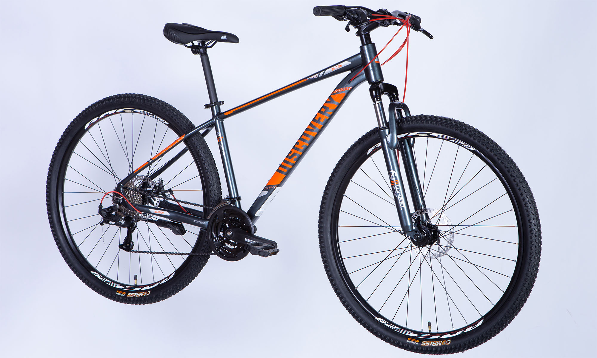 Фотография Велосипед Discovery BASTION DD CS 29", размер XL, рама 21" 2025, серо-оранжевый 4