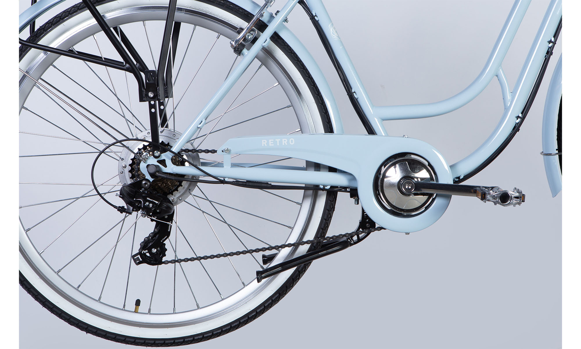 Велосипед с электроприводом Dorozhnik eRETRO Vbr FR 28", размер L, рама-19", 36B, 12.5А*ч, 500Вт, год 2025, светло-голубой 3