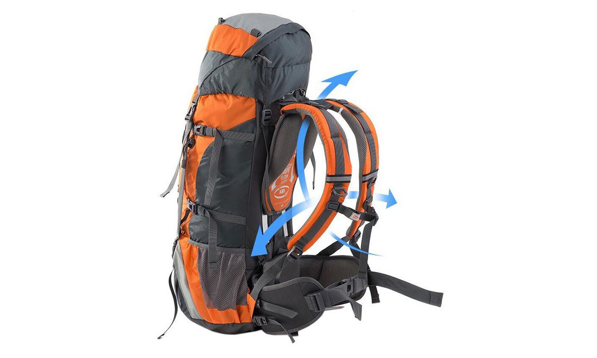 Фотография Рюкзак туристический Naturehike NH70B070-B, 70 л + 5 л, оранжевый 3