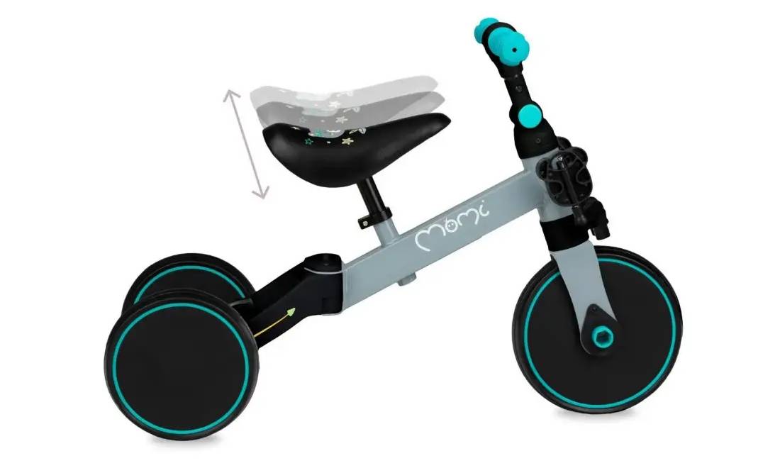 Беговел-велосипед MoMi LORIS 4 в 1 Grey-Turquoise 3