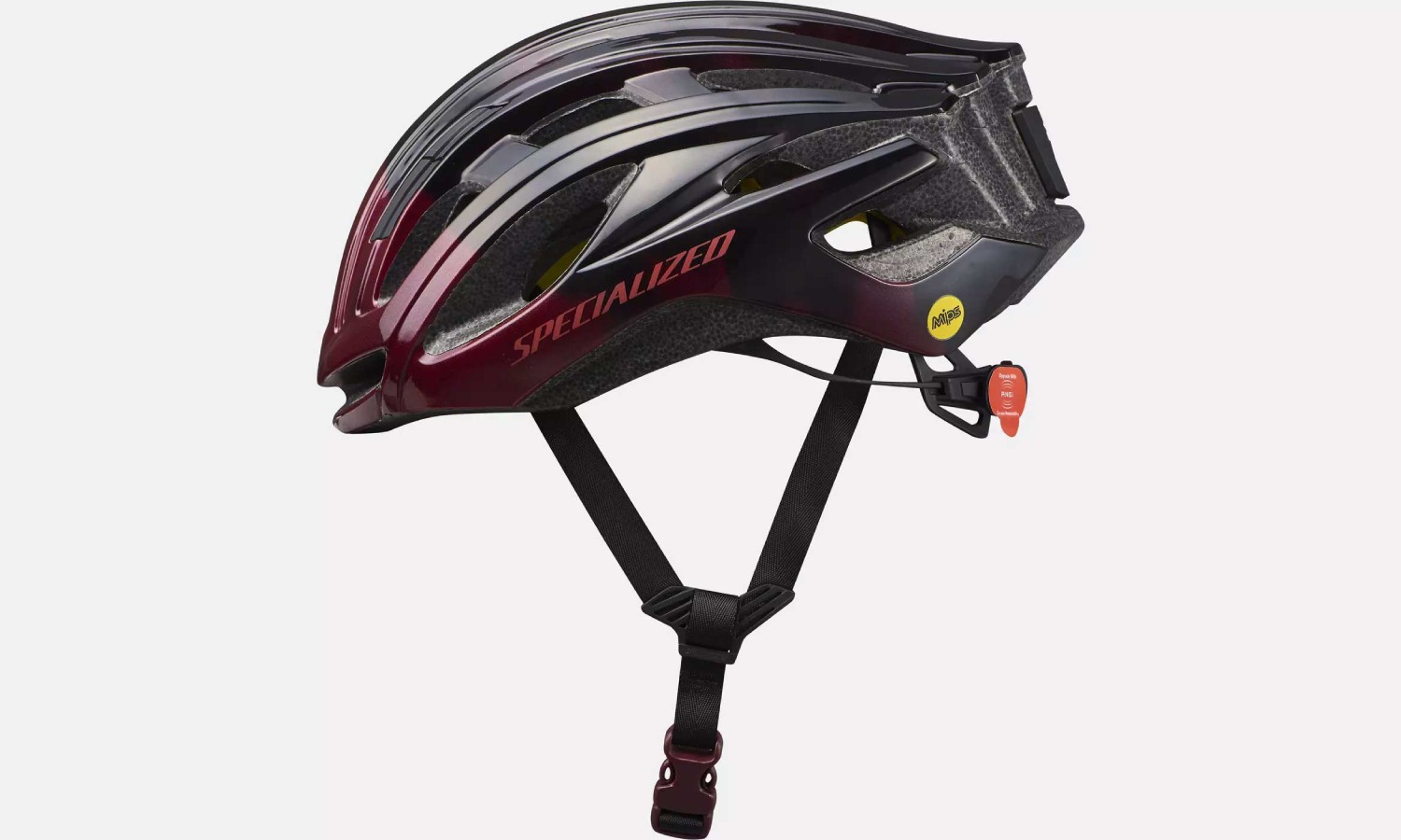 Фотографія Шолом Specialized PROPERO 3 HLMT ANGI READY MIPS CE MRN/BLK розмір S (51-56 см), фіолетово-чорний 2