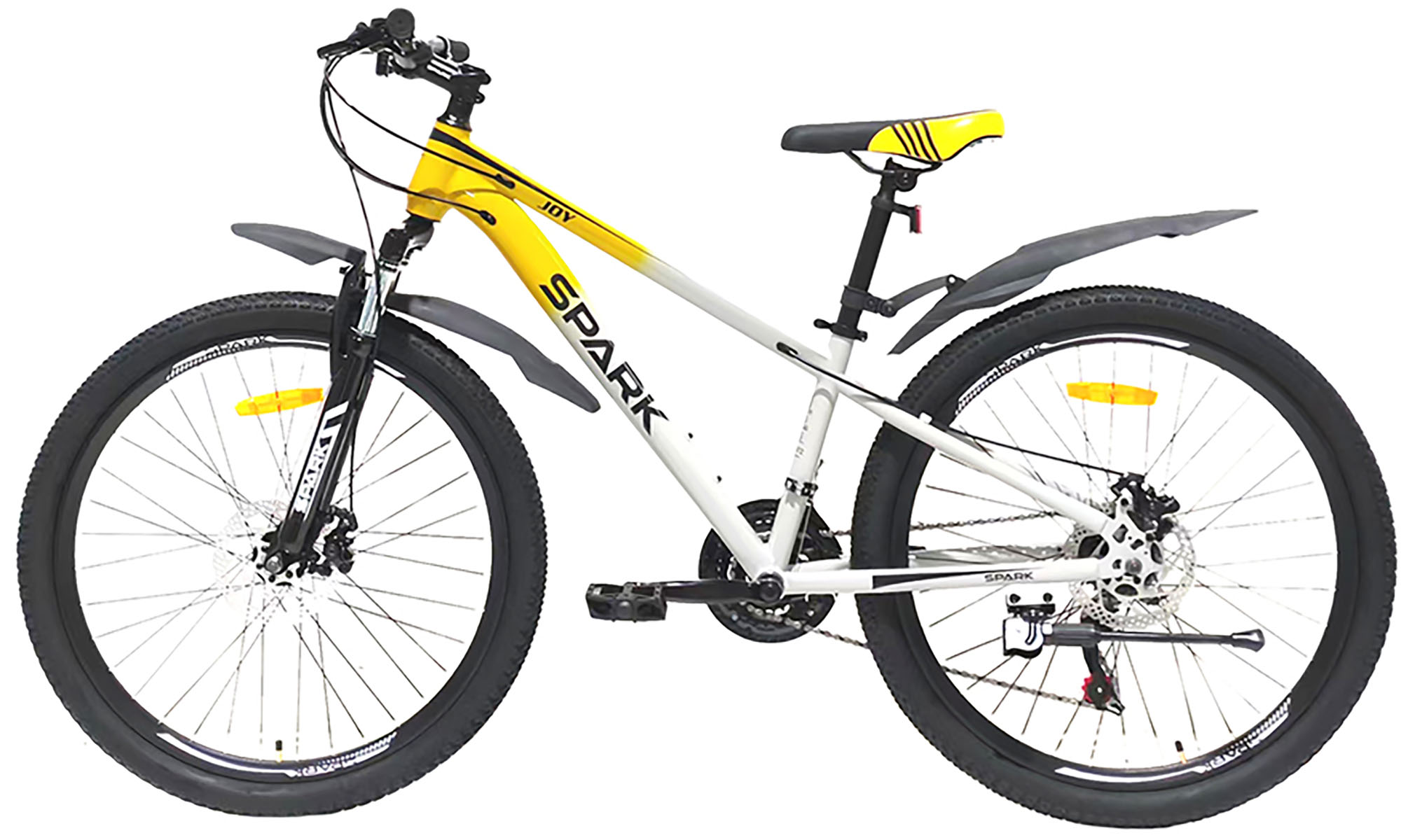 Велосипед SPARK JOY 26", размер XS, рама 13", 2025, серый с желтым 3