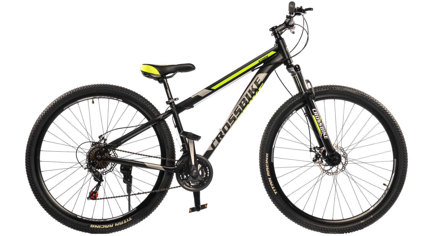 Фотографія Велосипед CrossBike Storm 2024 29", розмір M рама 17" (2024), Чорно-жовтий
