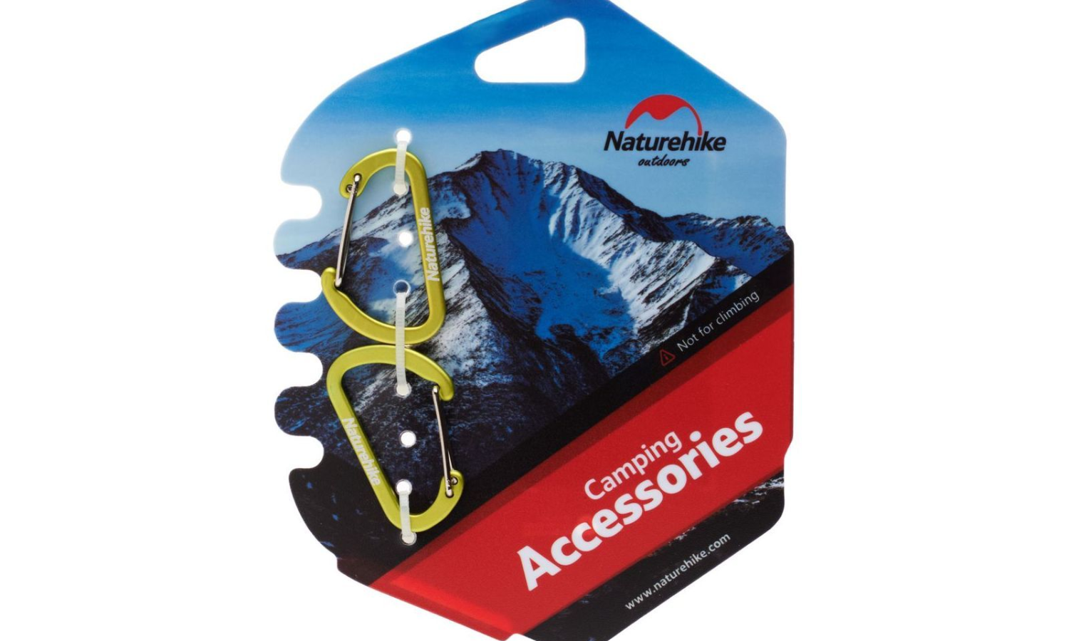 Карабин алюминиевый Naturehike D-type NH15A004-H, 4 см, зеленый (2 шт.) 