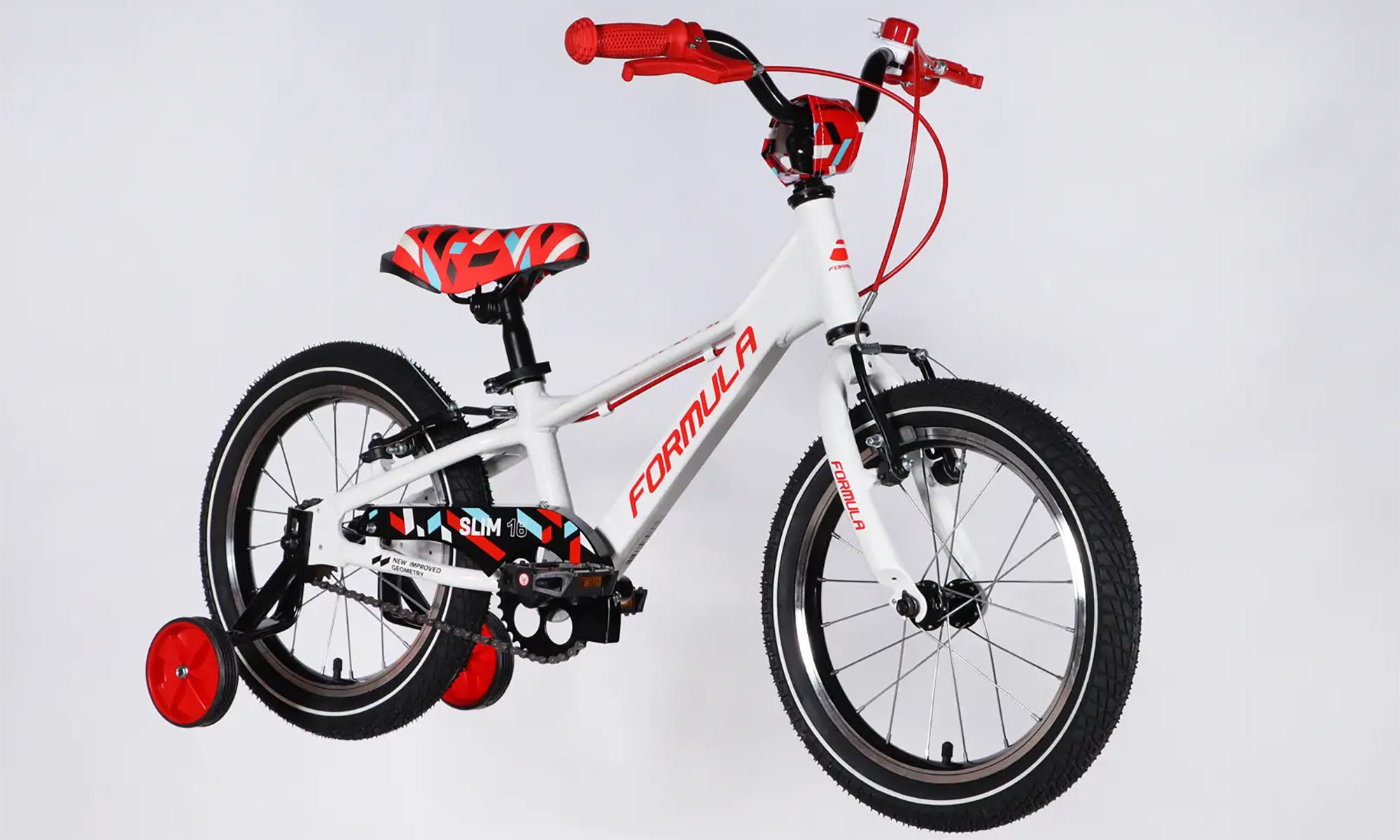 Велосипед Formula Kid SLIM Vbr FR 16", размер XXS, рама-8,5", год 2026, белый с красным 4