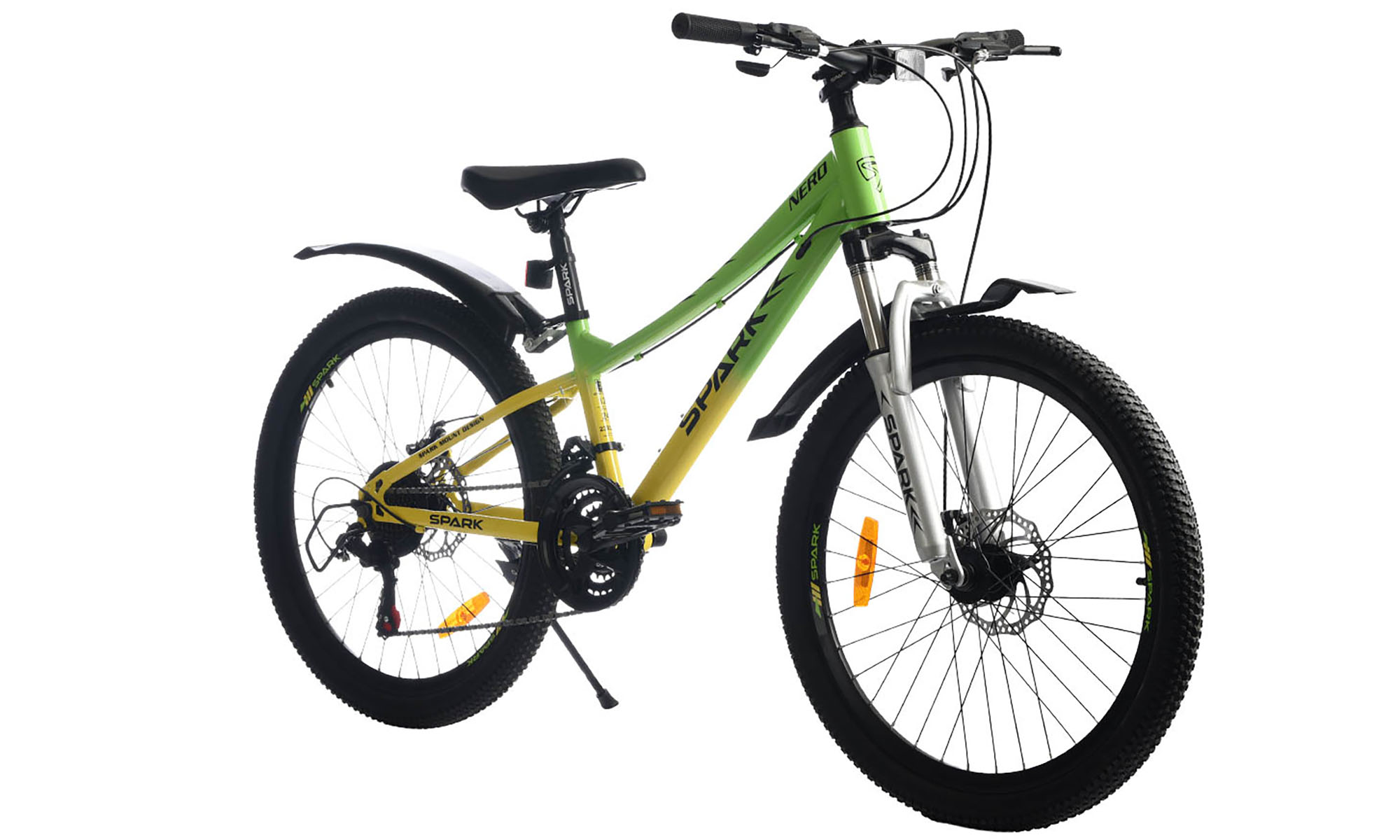 Велосипед SPARK NERO 24", размер XXS, рама 12", год 2026, салатовый с желтым 3