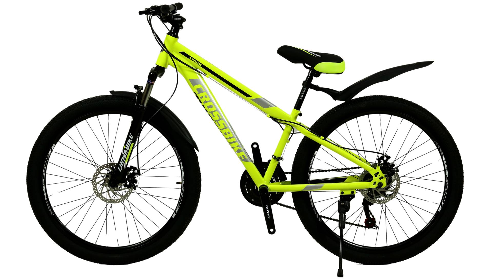 Фотография Велосипед CrossBike STORM 26" размер XS рама 13" (2023), Желтый 3