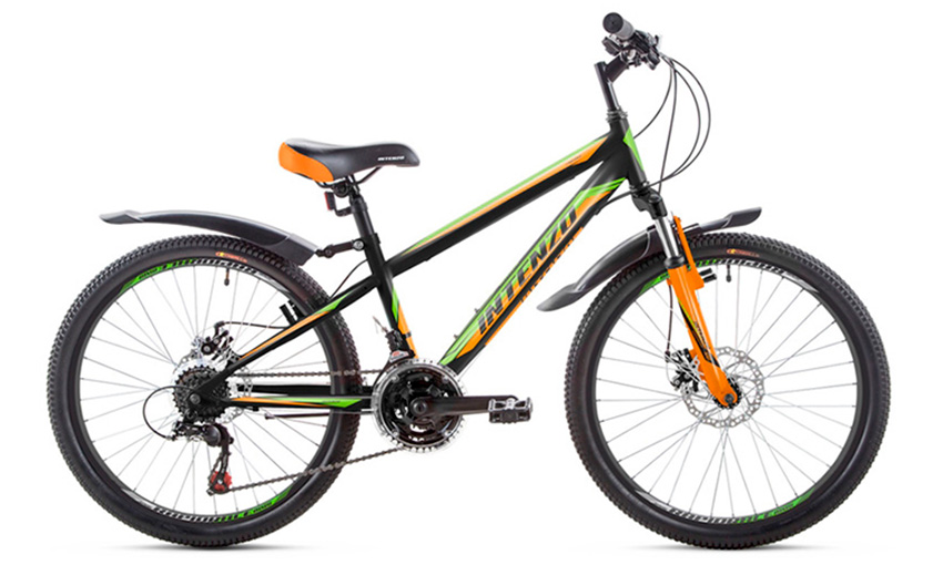 Фотография Велосипед Intenzo FORSAGE DISK 24" (2020) 2020 Черно-оранжевый