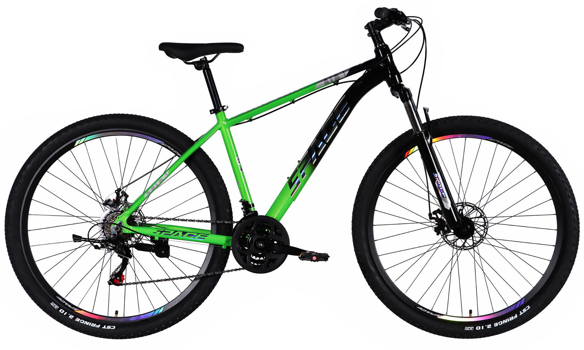 Велосипед SPACE PHAETON DD FR 29", размер L рама-20", год 2026, зелено-черный 