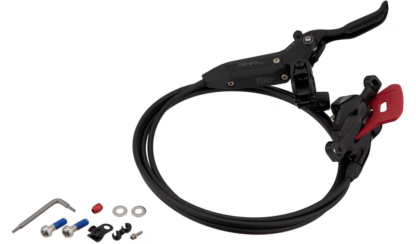 Гальмо дискове SRAM Level Silver Stealth 2 Piston - Aluminum Lever, Stainless Hardware, Reach Adj, Black Ano Rear 2000mm Hose 6