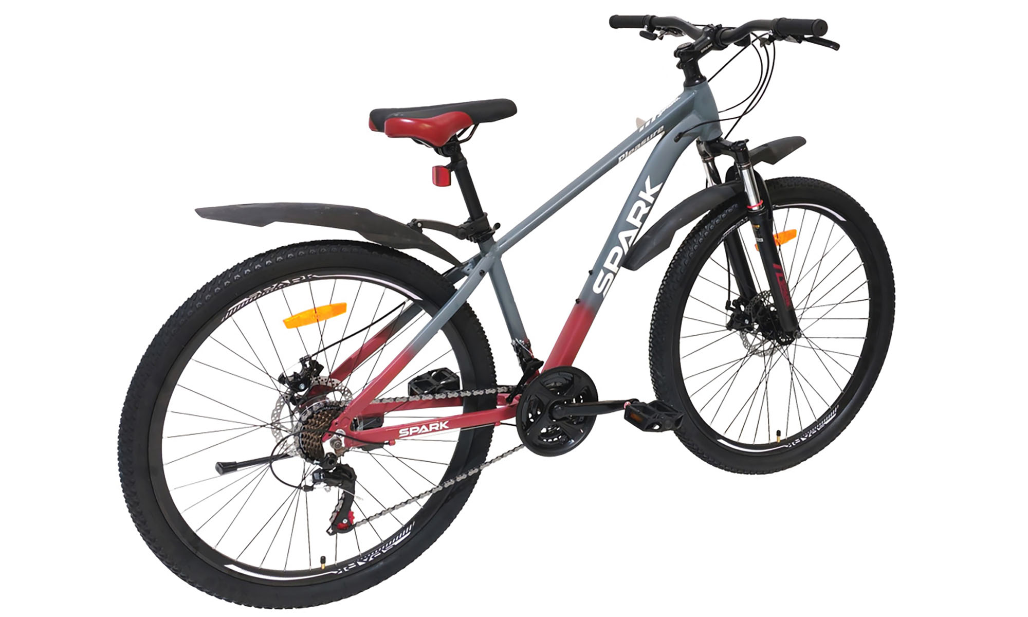 Велосипед SPARK PLEASURE 27,5", размер S, рама 15", 2025, сірий з темно-червоним 2