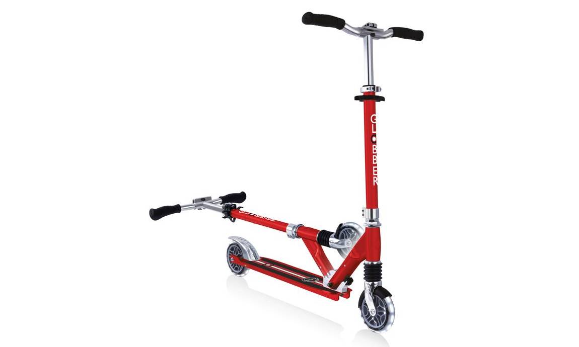 Самокат GLOBBER FLOW ELEMENT COMFORT LIGHTS, червоний, колеса з підсвічуванням, 5+ 6