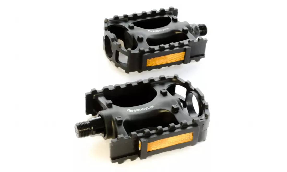 Педали Green Cycle GPD-C101, нейлоновые, шариковые подшипники, (108х87х30) 