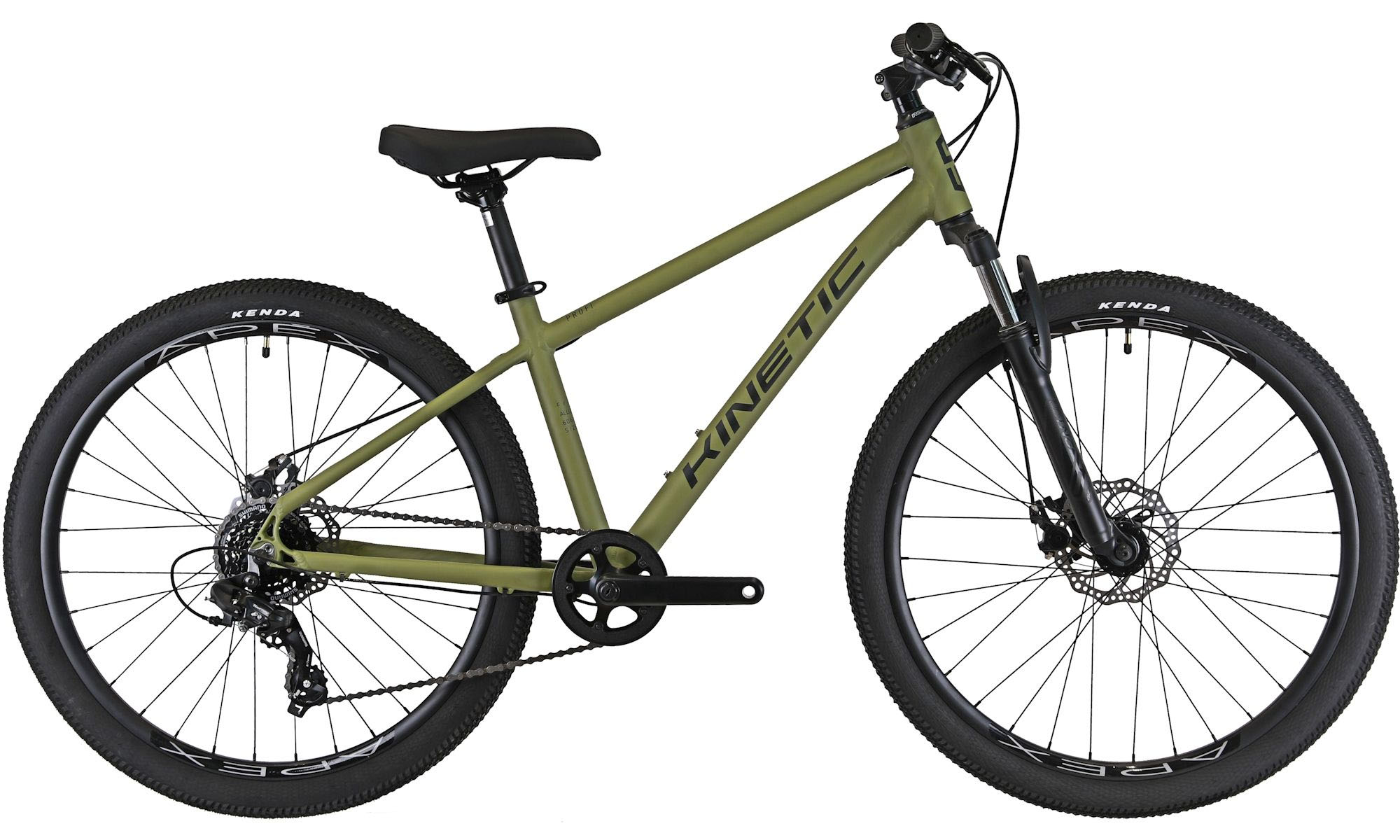 Велосипед KINETIC PROFI 26" размер XS, рама 13", 2025, Зелено-серый 