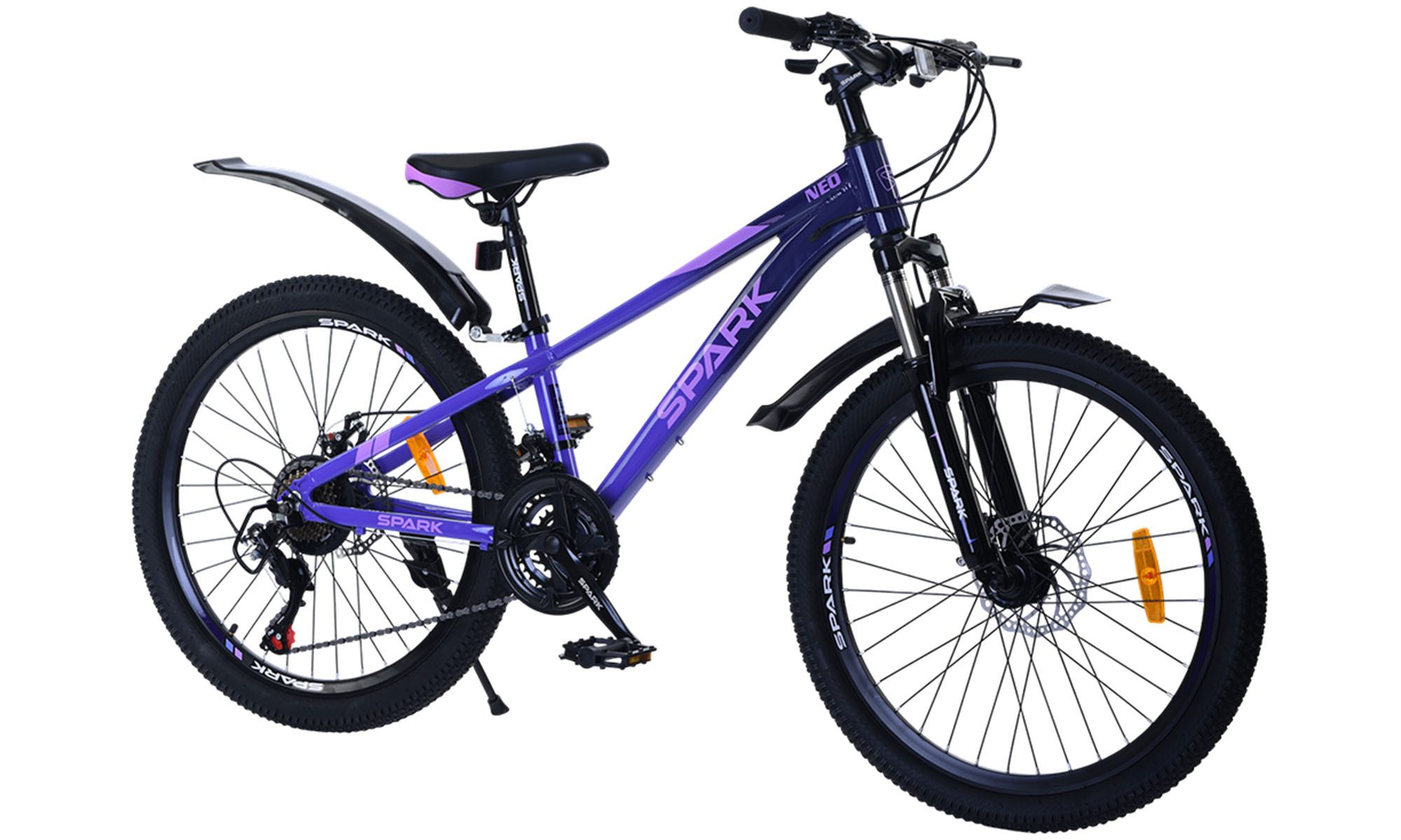 Велосипед SPARK NEO 24", размер XXS, рама 11", год 2026, тёмно-фиолетовый с фиолетовым 3