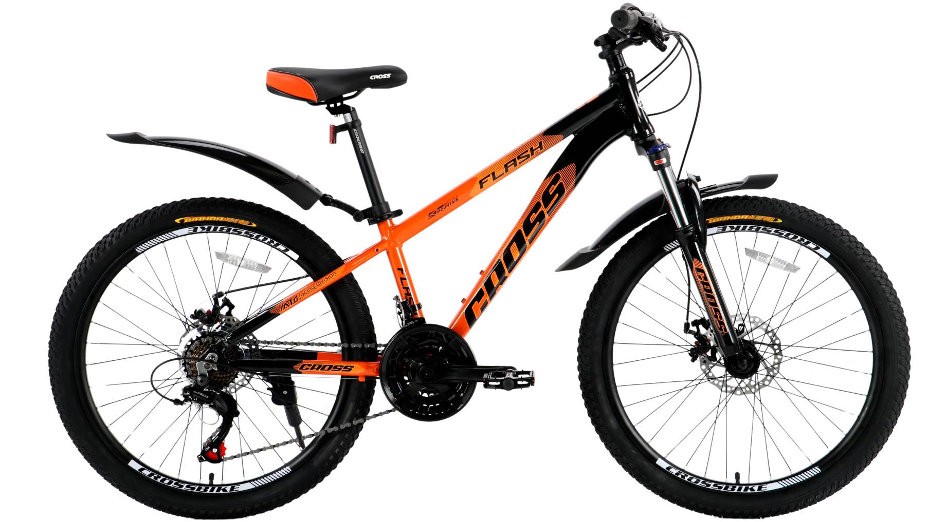 Фотографія Велосипед Cross Flash 24", розмір XXS рама 12" (2024), Оранжево-Чорний