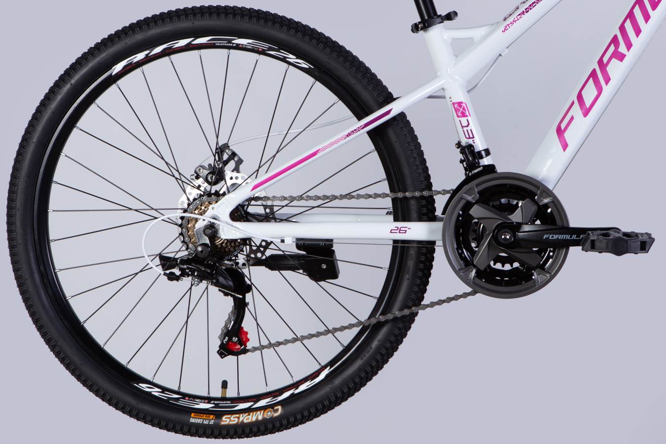 Велосипед Formula BLACKWOOD DD FR 26", размер XS, рама 13", 2025, бело-розовый  4