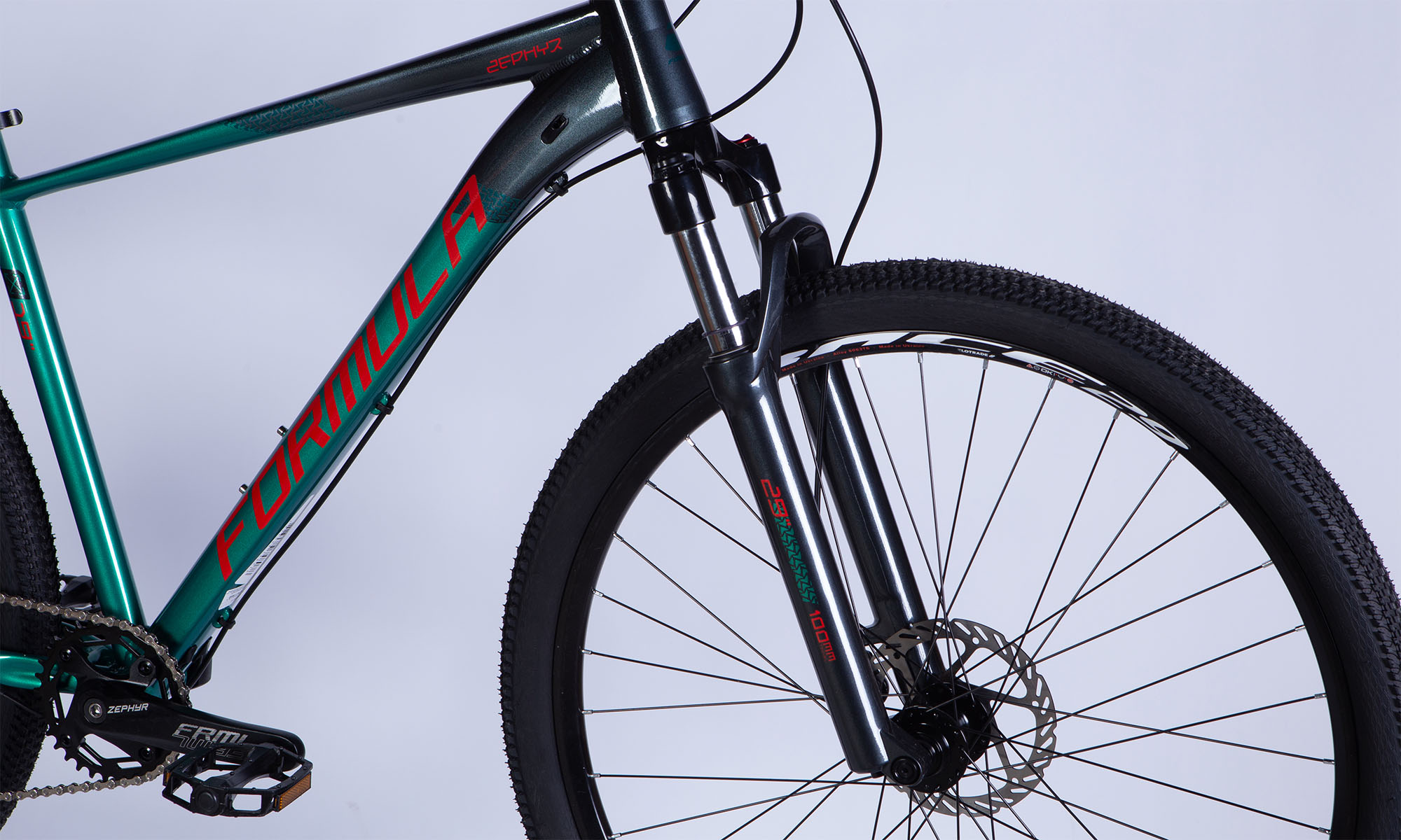 Велосипед Formula ZEPHYR EXPERT HDD 29", размер XL, рама 21", 2025, темно-серебристый с зеленым  6