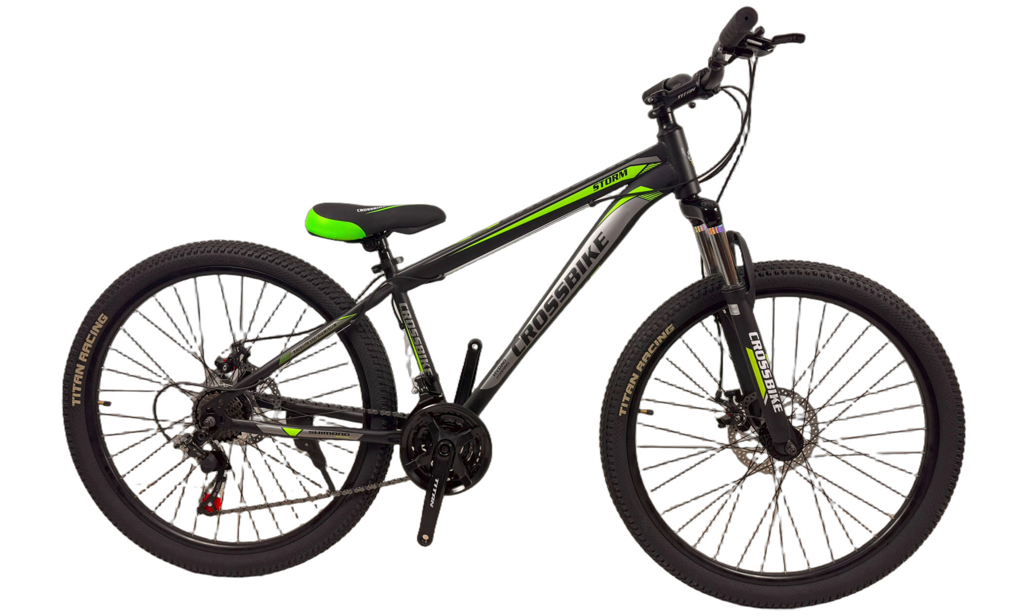 Велосипед CrossBike Storm 29", размер S, рама 15", год 2022, Чёрный-Зеленый 