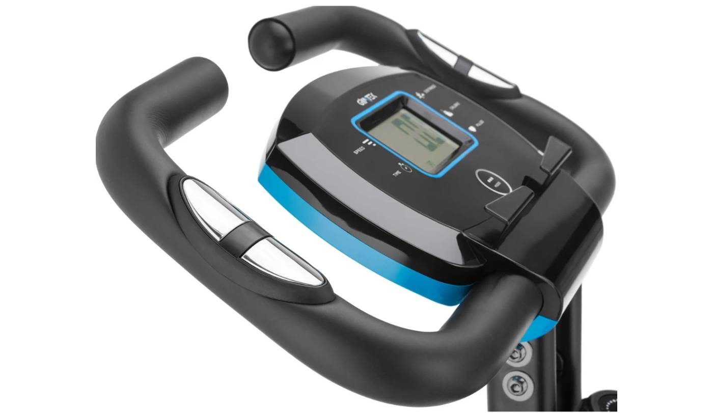 Велотренажер Gymtek FX600 магнитный складной с эспандерами синий 3