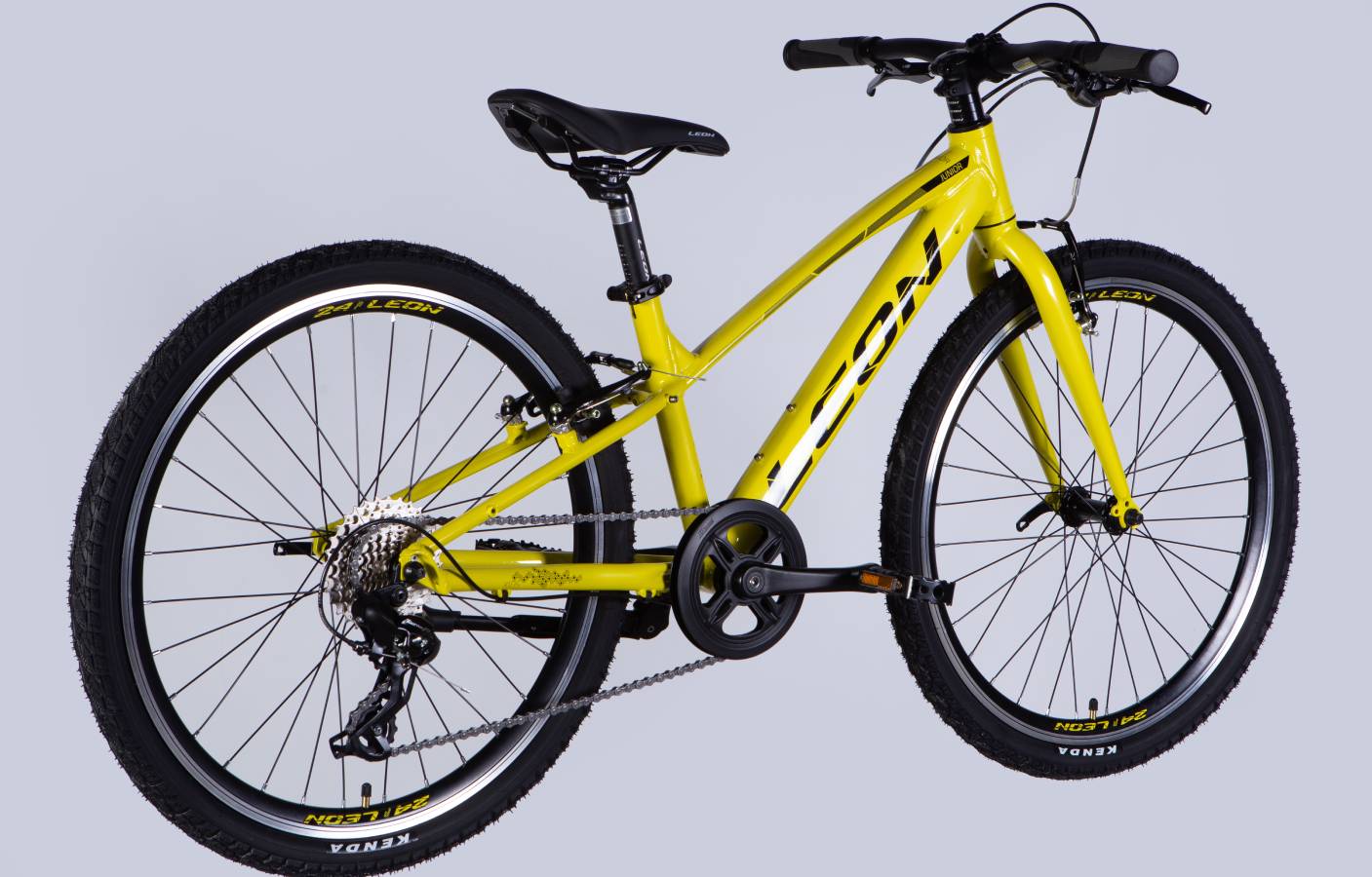 Велосипед Leon JUNIOR Vbr CS 24", размер XXS, рама 12", 2025, желтый с черным 7