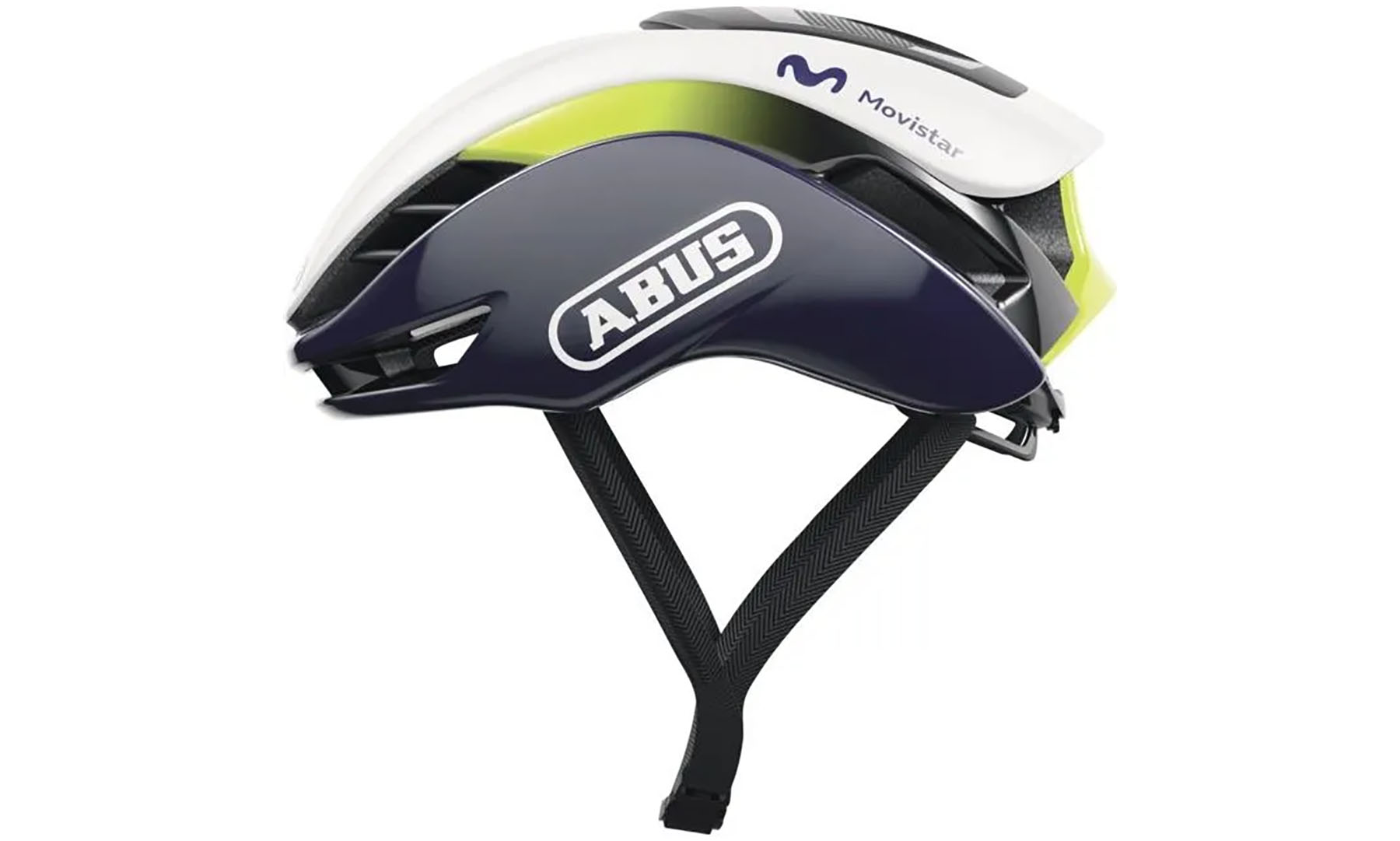 Велошлем спортивный ABUS GAMECHANGER 2.0 Movistar Team 24, размер L (57-61 см), Серо-белый 