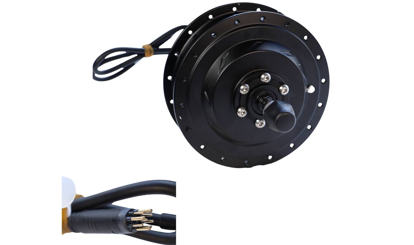 Мотор 26-29" GP G110R редукторный 320об/мин 36/48B 500Вт задний 36H под трещетку 500мм 12G черный
