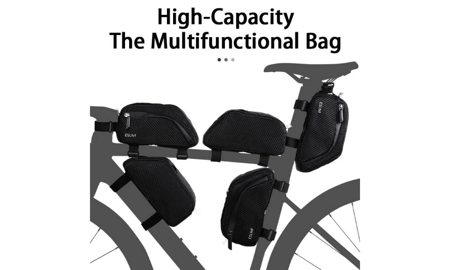 Сумка на раму EsLNF Waterproof, універсальна, чорний 5