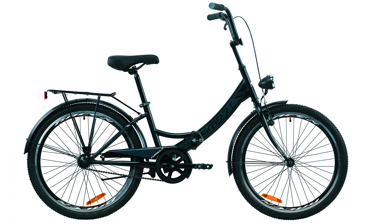Фотография Велосипед Formula SMART с фонарем 24" (2020) 2020 Черно-серый