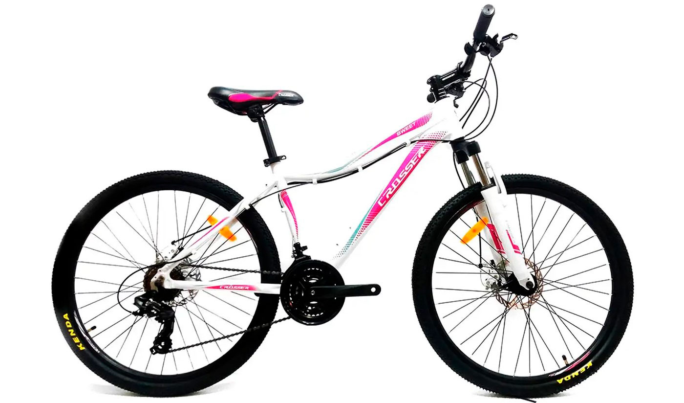 Фотографія Велосипед Crosser Sweet 24" розмір XXS рама 14 2021 Біло-рожевий