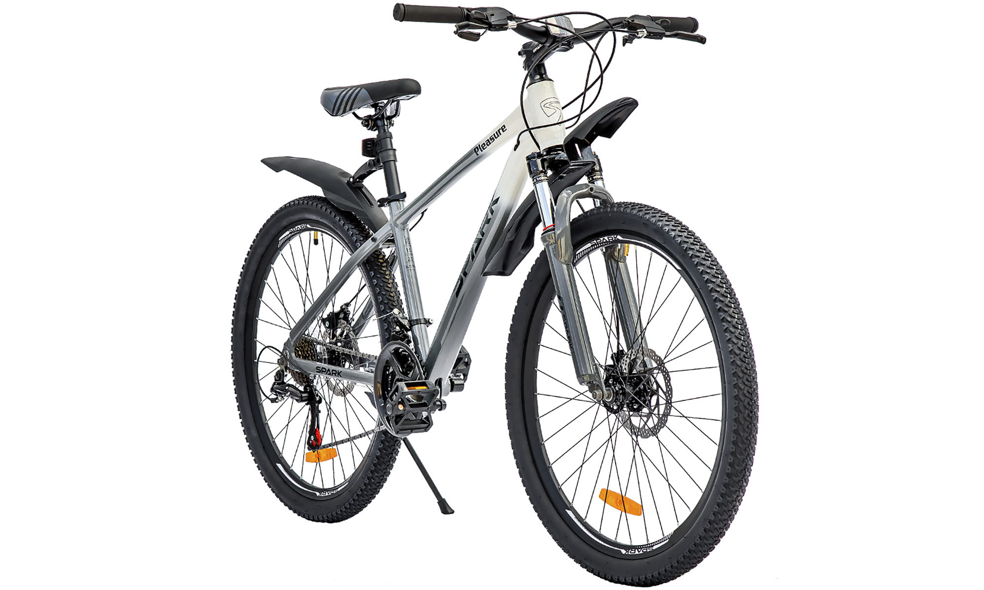 Велосипед SPARK PLEASURE 26", размер S, рама 15", 2025, белый с серым 7