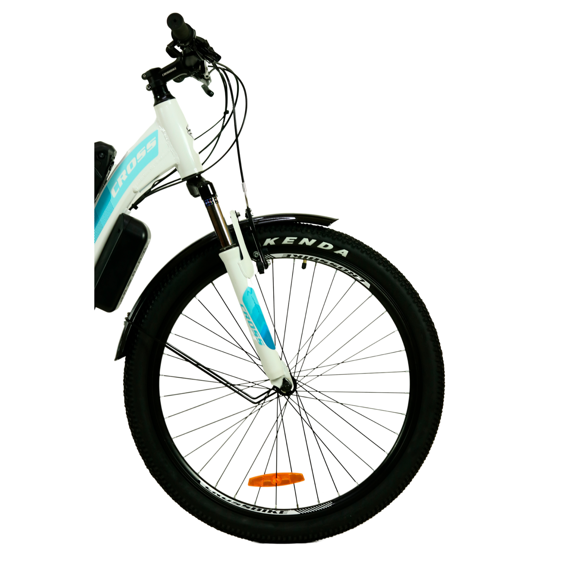 Электровелосипед Cross Elite 26", размер M рама 17", 2022, Белый, 350 W, 10Ah 5