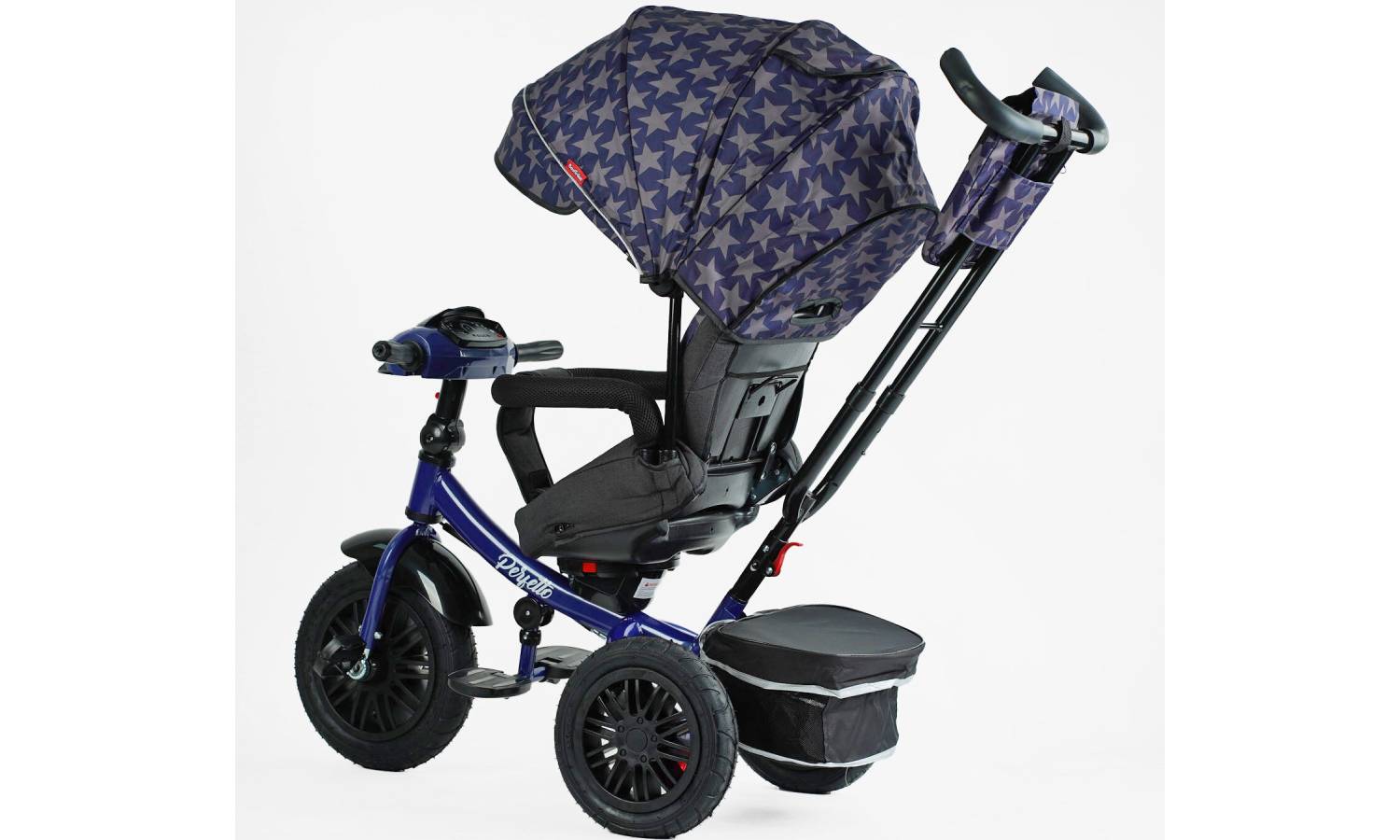 Baby Bicycle 3-колесо колеса найкраще трійку перфетто з дитячою рукою, дах, поворотне сидіння, фара, синій 2 Baby Bicycle 3-колесо колеса найкраще трійку перфетто з дитячою рукою, дах, поворотне сидіння, фара, синій 2