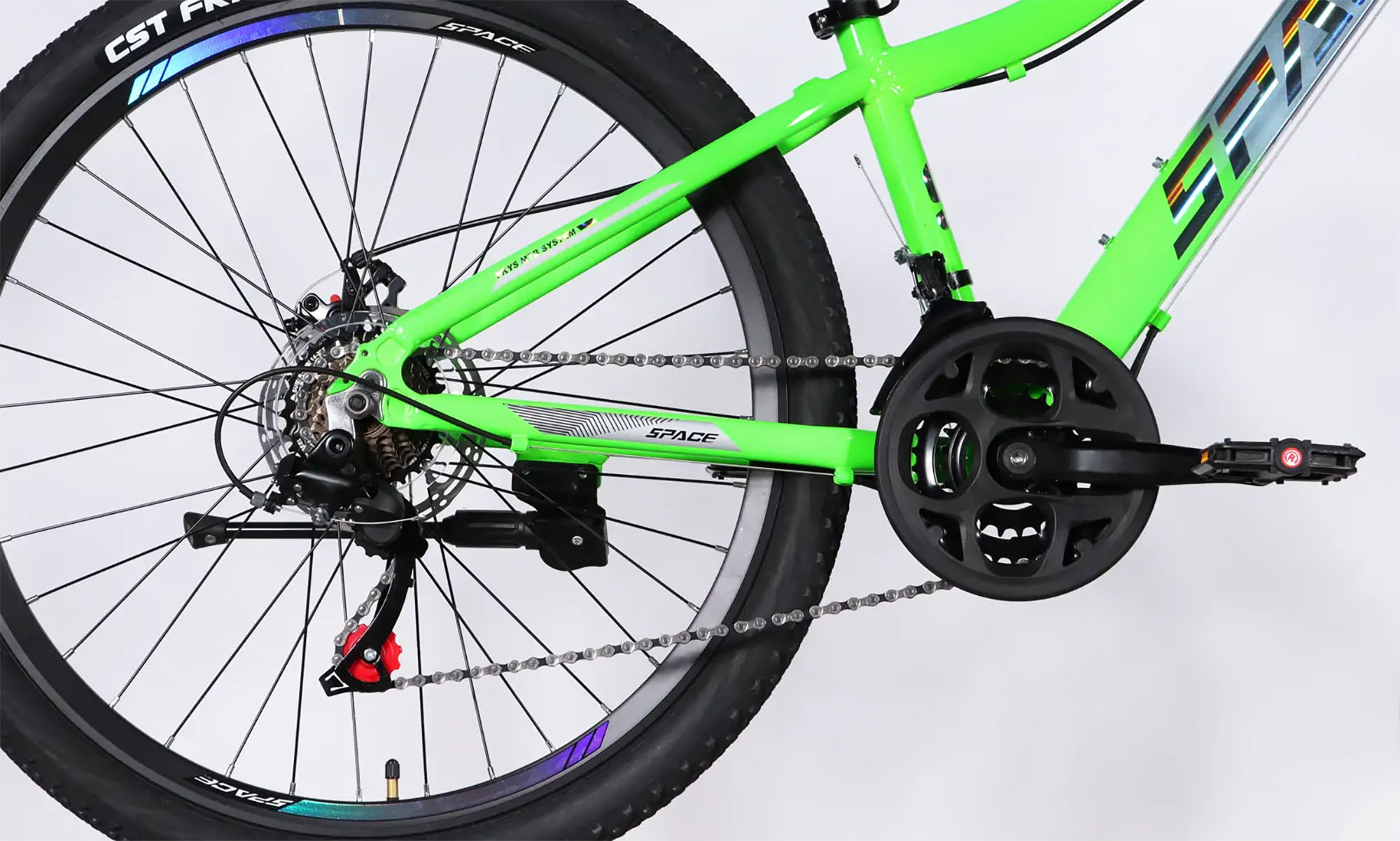 Велосипед SPACE LYRA DD FR, 26", розмір XS, рама-13", рік 2026, сріблясто-зелений 3