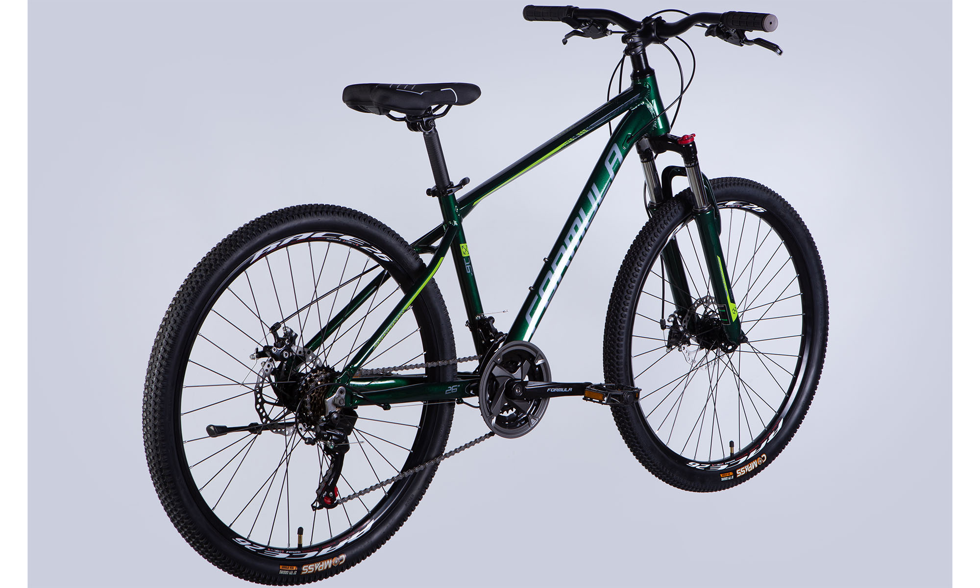 Велосипед Formula MOTION DD FR, 26", розмір XS, рама 13", 2025, зелено-сірий 6