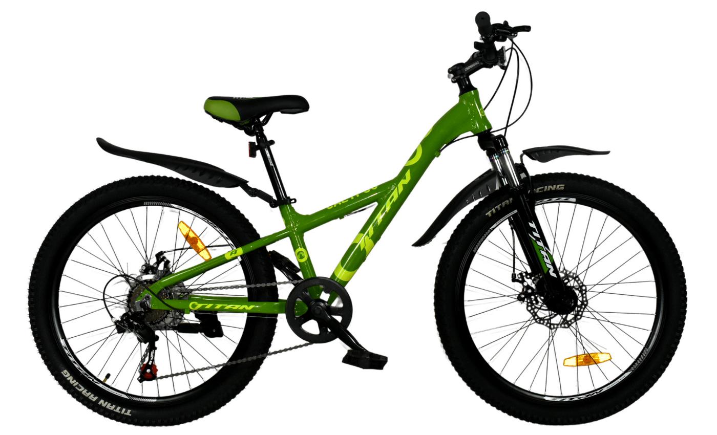 Фотография Велосипед Titan CALYPSO 24" размер XXS  рама 11 2022 Зеленый-Желтый