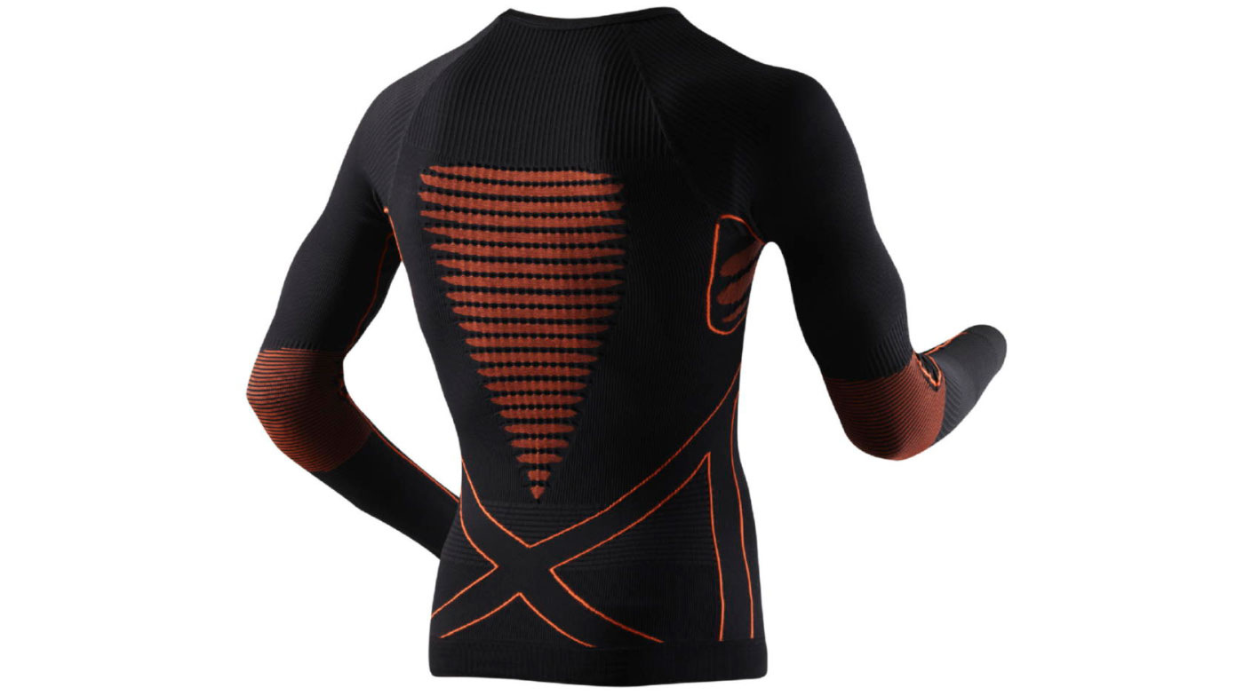 Фотография Футболка с длинным рукавом X-Bionic Energy Accumulator Man Shirt Long Sleeves, мужская, размер XXL, сезон AW 15, черно-оранжевый 3