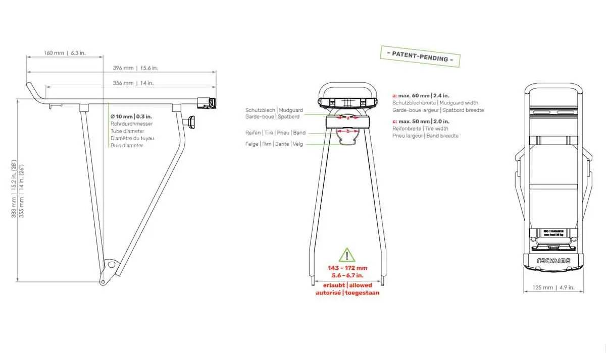 Велобагажник задний с фонарем и светоотражателем Racktime Stand-it Shine 28" 2