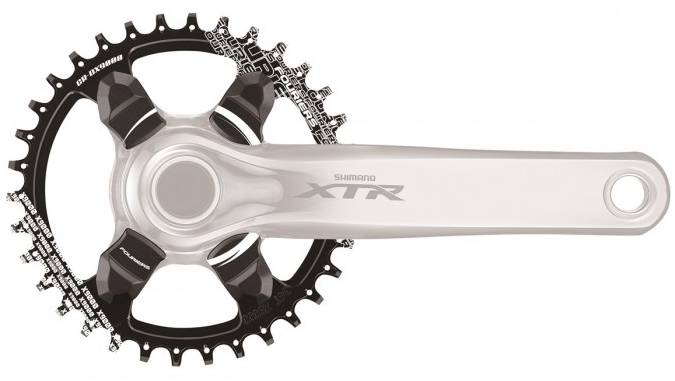 Звезда шатуна Fouriers DX9000 NW Shimano XTR/pcd96 36Т, черный 2