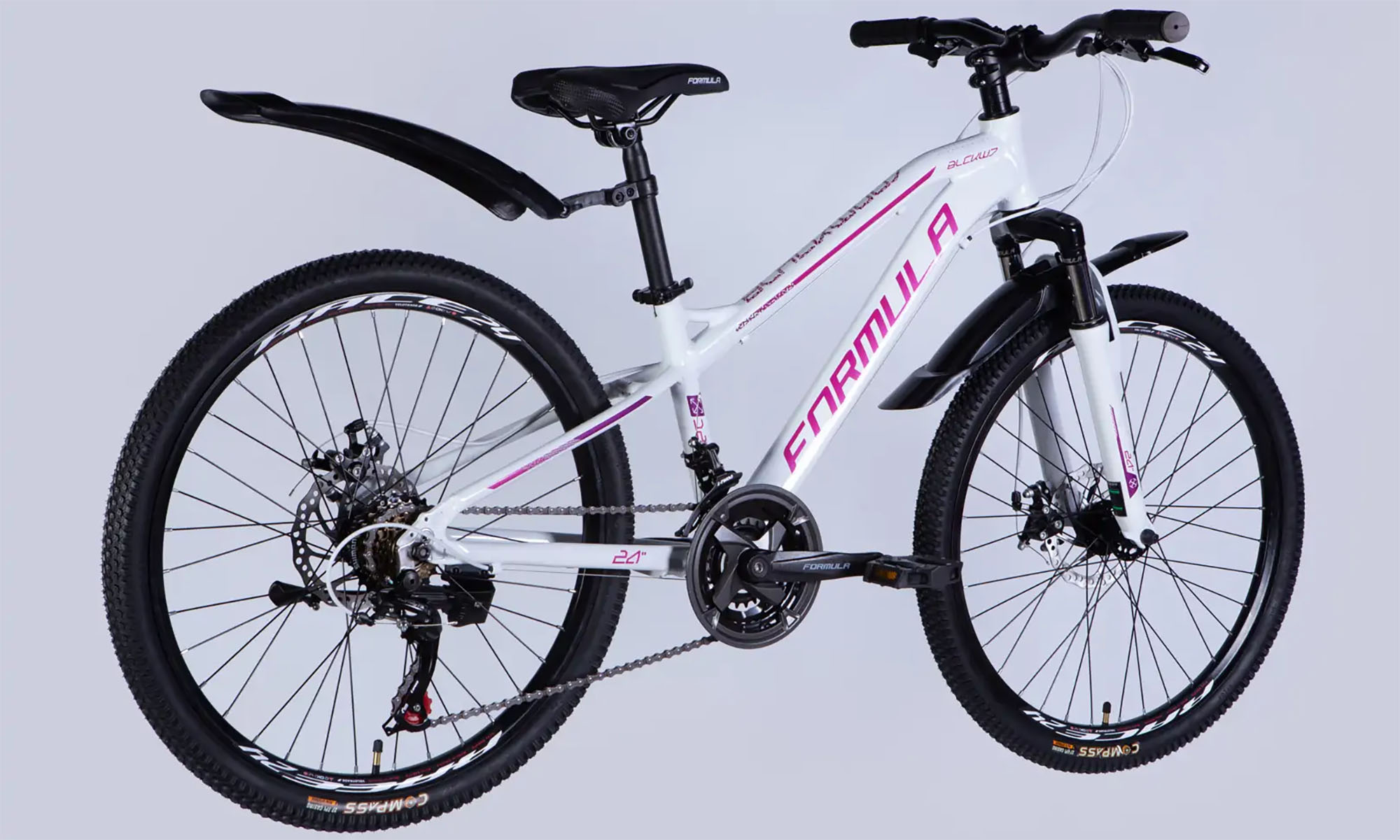 Велосипед Formula BLACKWOOD DD FR, 24", размер XS, рама 12,5", год 2026, бело-розовый 6